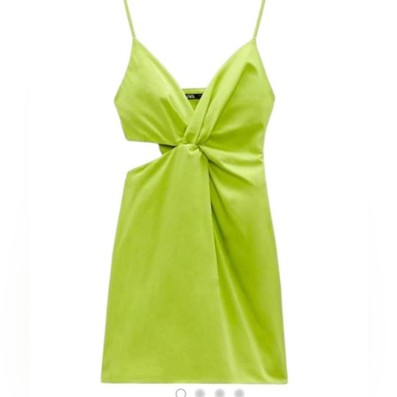 Zara Green Sleeveless Sundress w/cutout - Picture 1 of 6